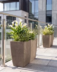 Set of 2 Plant Pots SILENEV 59 cm Brown_1123683