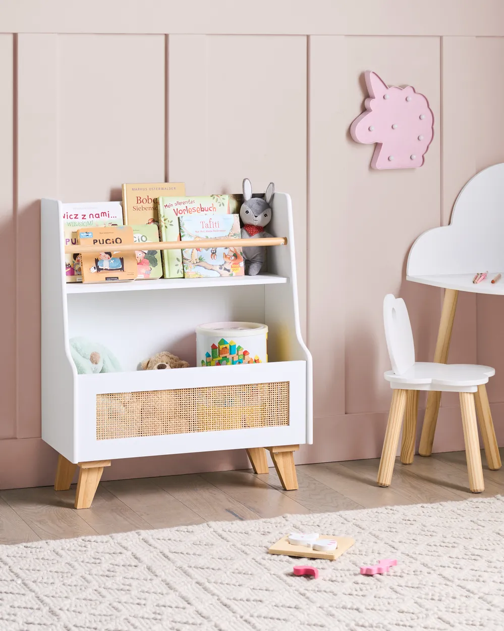 Bücherregal mit 2 Ebenen JACKIT 72 cm Weiß