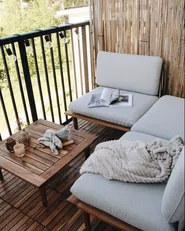 Lounge Set mit Tisch 4-Sitzer FRASCATI modular zertifiziertes Akazienholz Hellgrau_804610