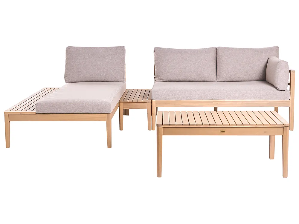 Garden Lounge Set with Table 3 Seater TALLA Acacia Wood Light Brown