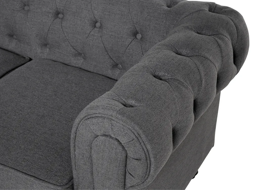 Sofa 3 Seater CHESTERFIELD Fabric Grey_675360
