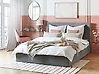 Bett mit Stauraum LORIENT Samtstoff Hellgrau 160 x 200 cm