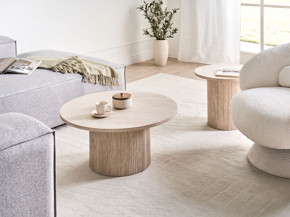 Couchtisch AMMON Travertinoptik