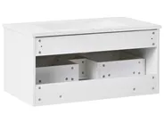 Wandmontierter Waschbeckenunterschrank mit Waschbecken mit schwarzem Griff TILCARA Weiß_1006011