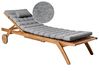 Sun Lounger with Cushion CESANA PREMIUM Acacia Wood Grey Melange