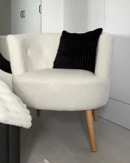 Sessel ODENZEN Bouclé Weiß_1171011