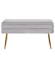 Banc de rangement rembourré DURHAM Velours Gris_1194807