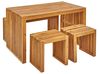 Gartenmöbel Set mit Bänken und Hockern 4-Sitzer BELLANO Akazienholz Braun