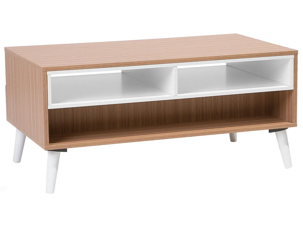 Coffee Table ALLOA with Storage Light Brown/ White_712999