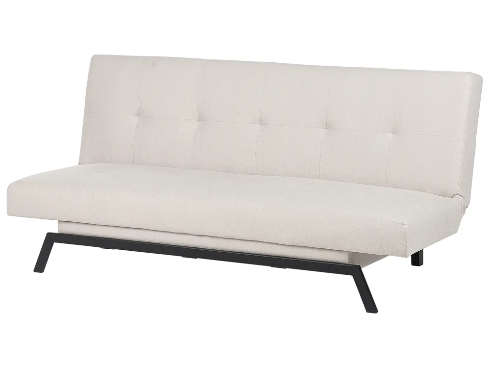 Sofa Bed 3 Seater LEEDS Fabric White_923262