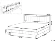 Bed with LED BEAULIEU Fabric Dark Grey 180 x 200 cm (EU Super King) with USB Port with Storage_993598