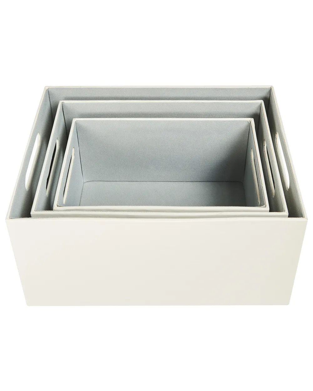 Aufbewahrungsbox 3er Set LARSA Kunstleder Beige_954313
