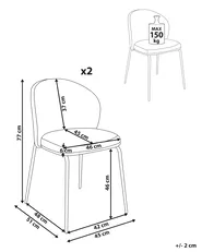 Esszimmerstuhl 2er Set VIDETTE Stoff Beige_968312