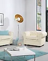 Sessel CHESTERFIELD Echtleder Hellbeige