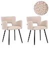 Esszimmerstuhl 2er Set SANILAC Bouclé Beige