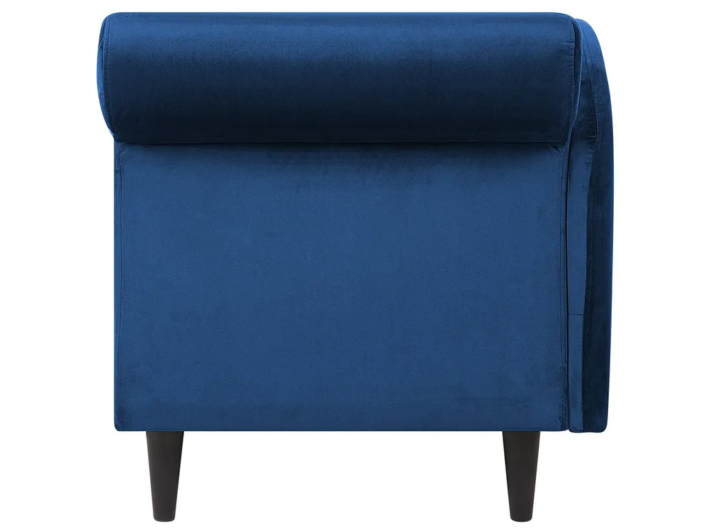 Rechtsseitige Chaiselongue LUIRO mit Stauraum Samtstoff Marineblau_769589