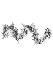 Weihnachtsgirlande Schnee bedeckt LED SUNDO 180 cm Weiß_813315
