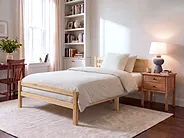 Bett mit Lattenrost Kiefernholz ECHALLON 120 x 200 cm Hellbraun_1156852