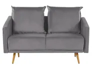 Sofa 2-Sitzer MAURA Samtstoff Grau_789154