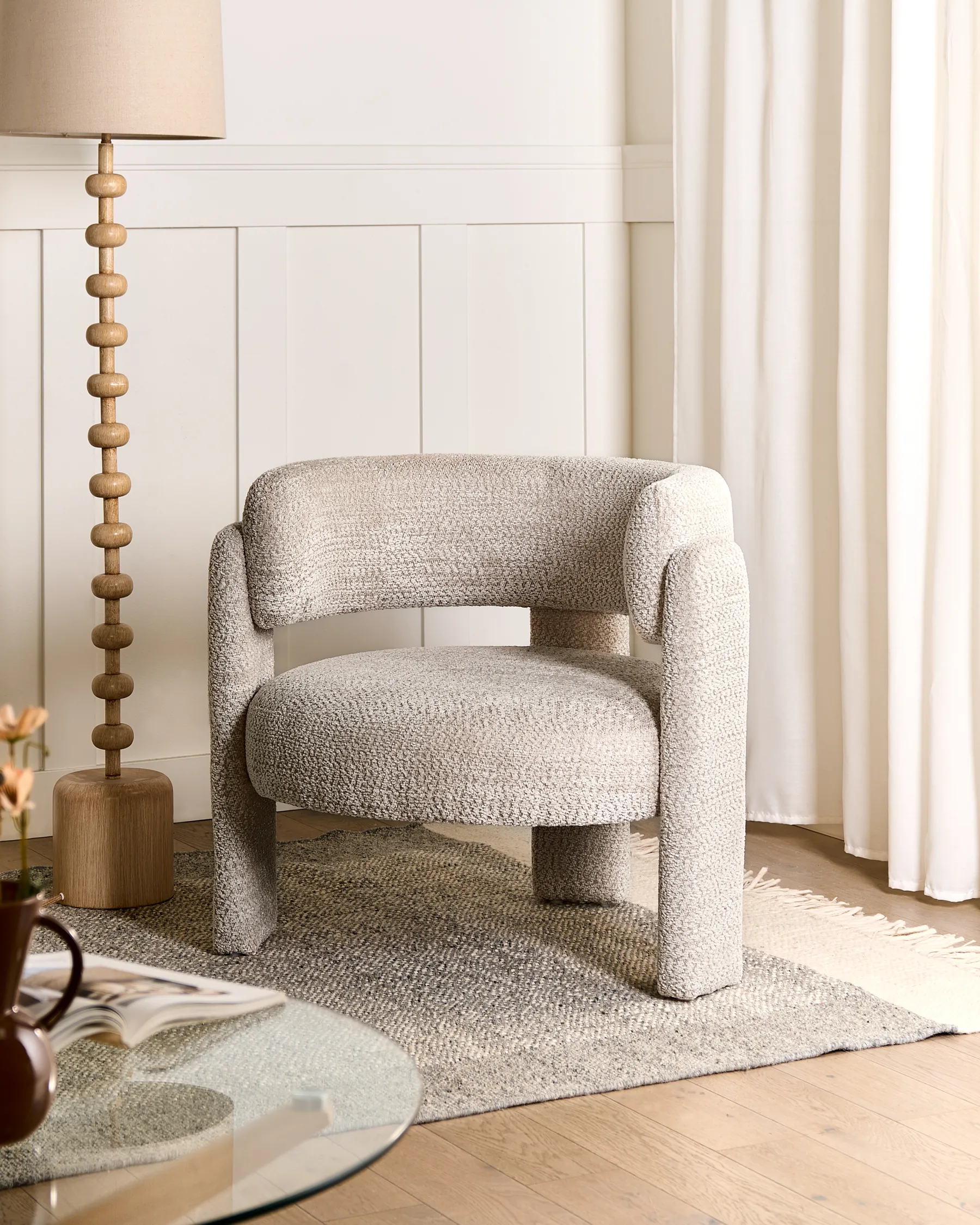 Sessel BUREA Chenillegewebe Hellbeige_1010423