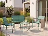 Lounge Set mit Tisch 4-Sitzer LEDRO Metall Grün