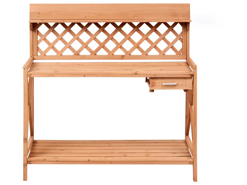 Potting Bench SPERLINGA 115 cm 116 cm Fir Wood Light Brown_1094902