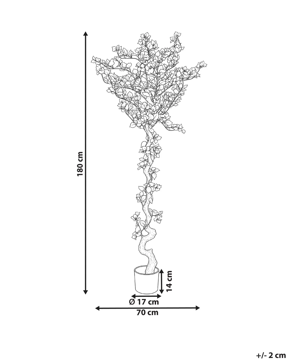 Artificial Plant BOUGAINILLEA TREE 180 cm Pink_1090883