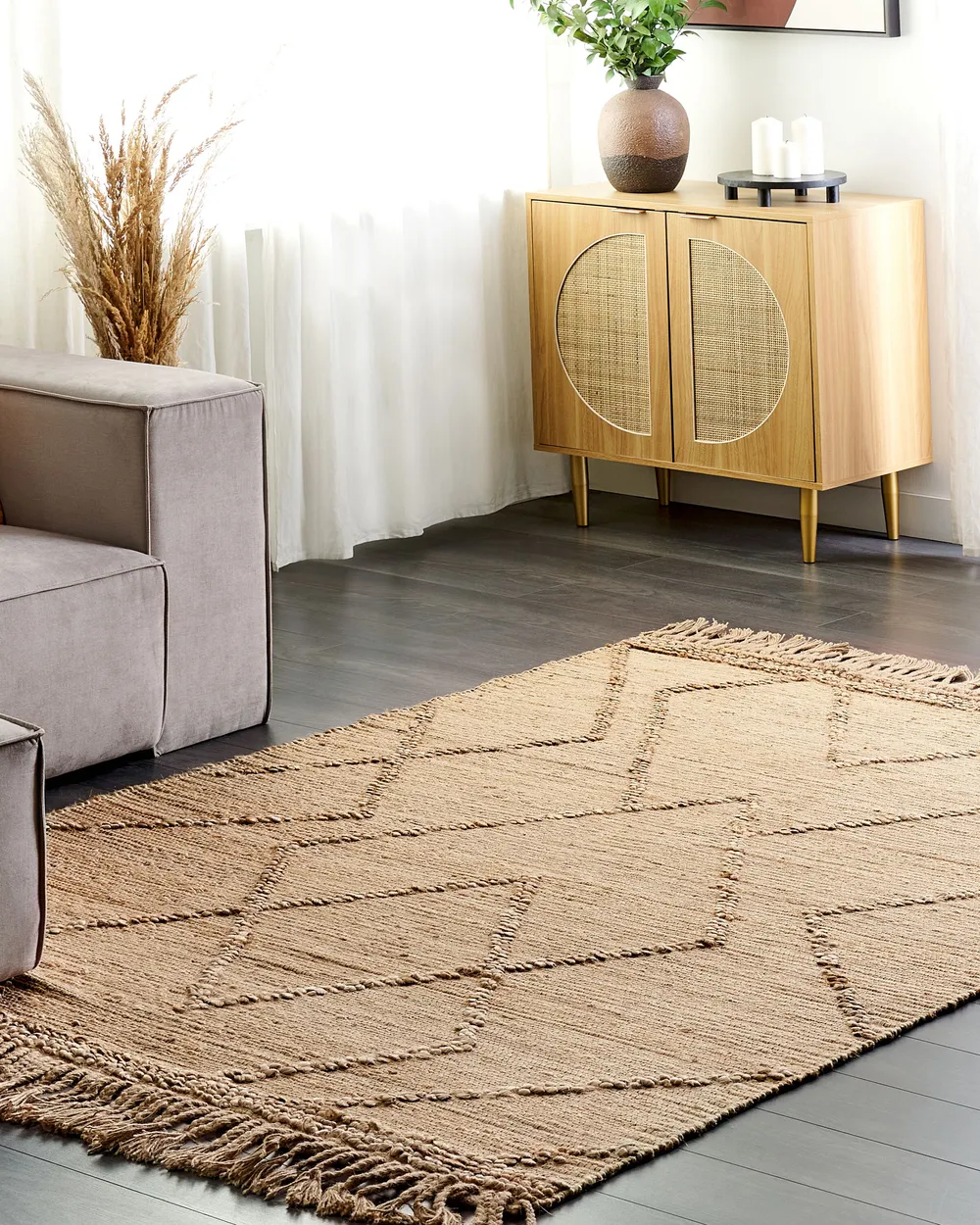 Teppich HANDERE Beige 160 x 230 cm Jute