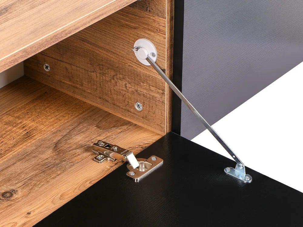 Wandmontierter TV-Schrank GLADSTONE Braun / Schwarz_973787