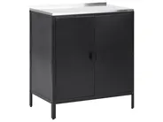 3 Piece Outdoor Kitchen Set with Sink VILAMA Black Metal_872568