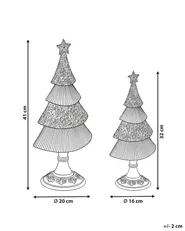 Set of 2 Christmas Decorations ERVASTI 32/41 cm Christmas Tree Gold_1175741