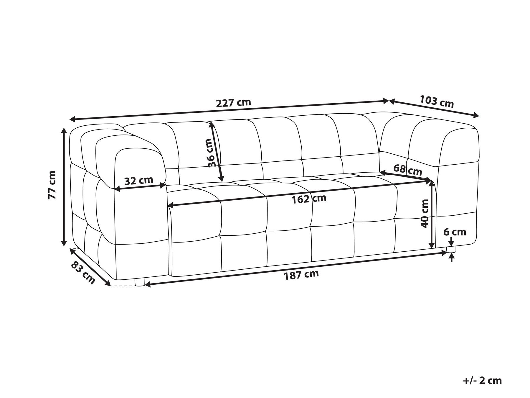 Sofa 3-Sitzer MULLOLA Stoff Hellgrau_920550