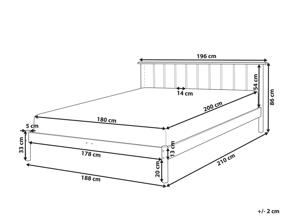Bed Pine Wood BARRET 180 x 200 cm (EU Super King) Brown_875191