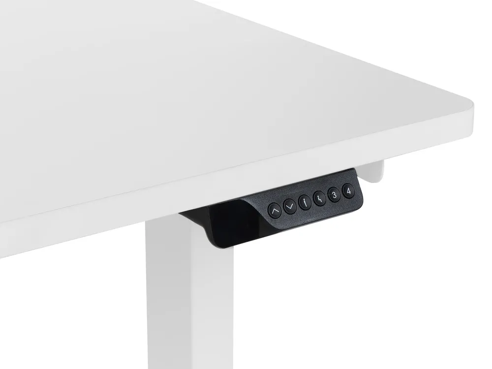 Eckschreibtisch elektrisch höhenverstellbar DESTINES 160 cm 109 cm Weiß linksseitig_927747