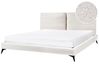 Bett mit Lattenrost Bouclé MELLE 180 x 200 cm Cremeweiß