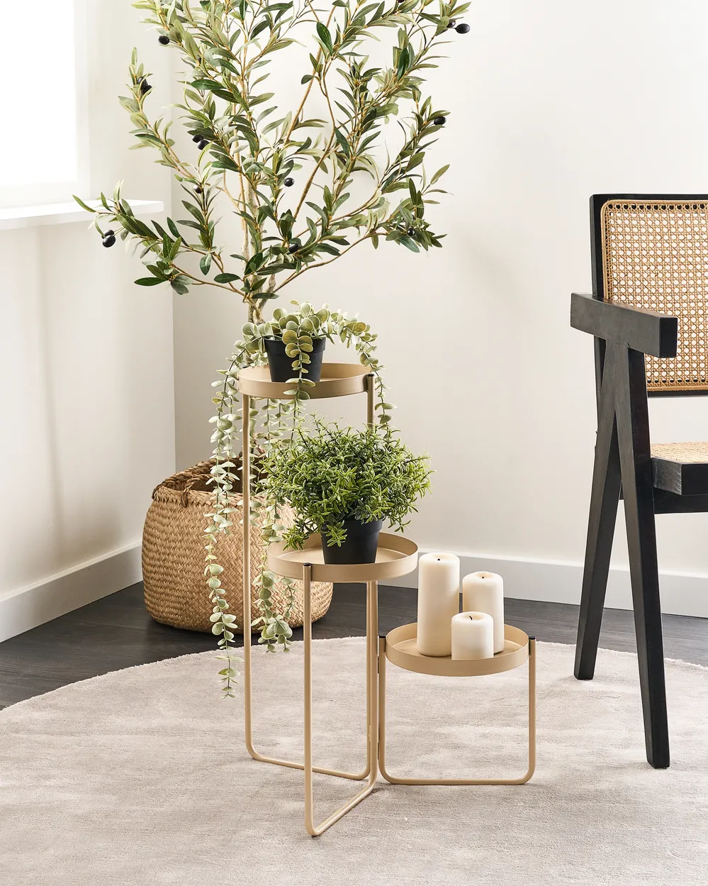 Pflanzenständer FRAGARIA 42 cm Metall Beige