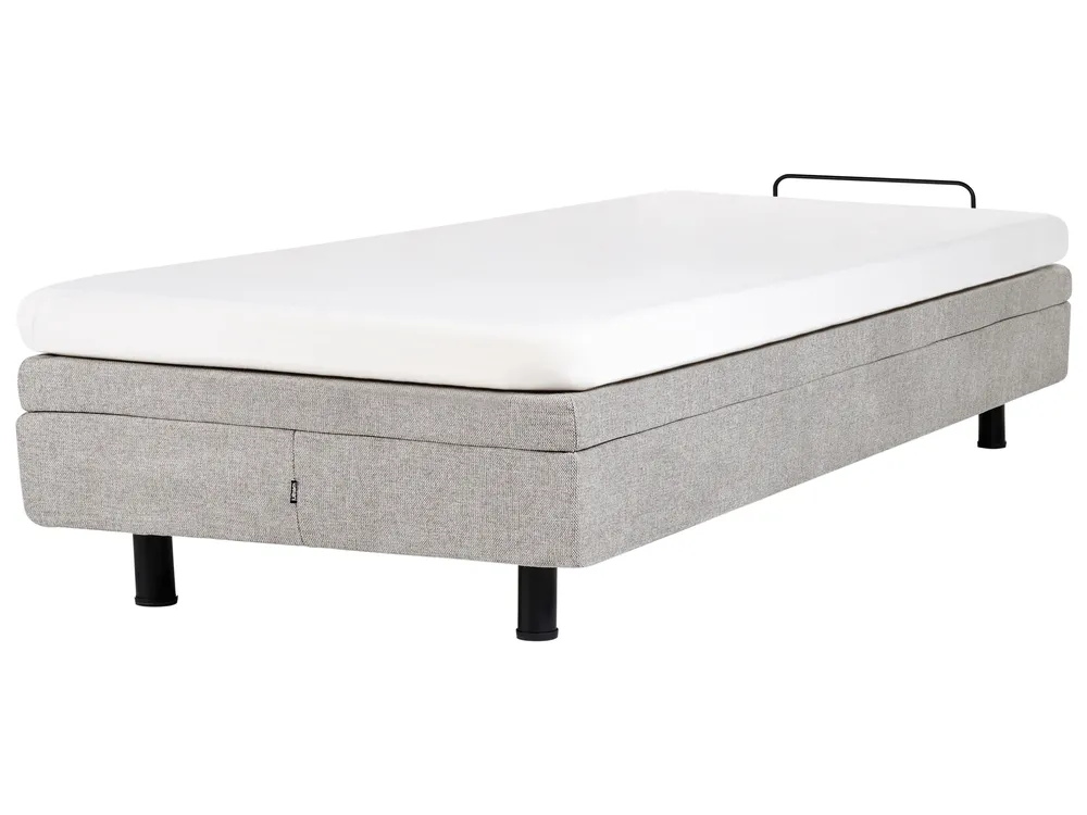 Verstellbares Bett ohne Kopfteil Stoff DUKE II 90 x 200 cm Hellgrau_973614