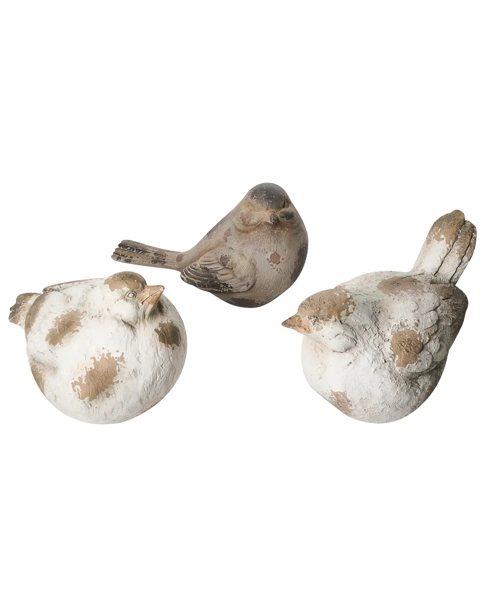 Gartenfigur 3er Set ANGHIARI Vogel Beige