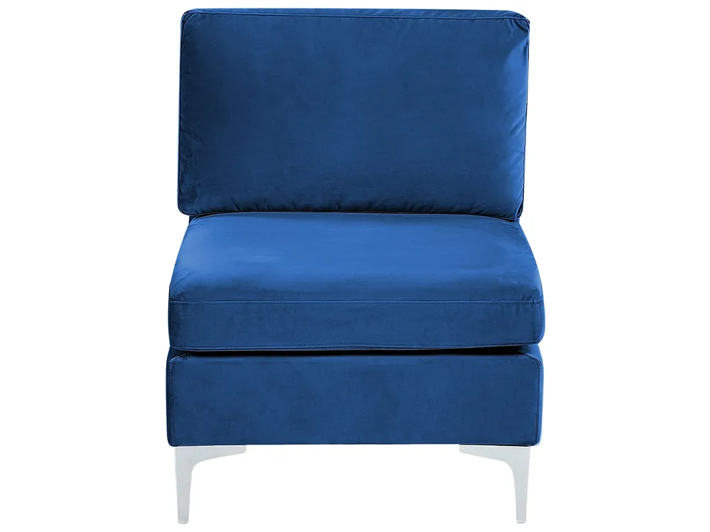 Modul Ecksofa 5-Sitzer EVJA mit Ottomane Samtstoff Marineblau rechtsseitig_859876