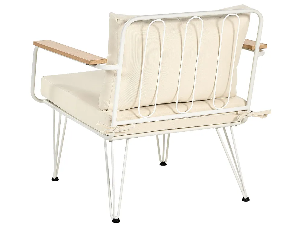 Lounge Set mit Tisch 4-Sitzer MONTESILVANO Metall Hellbeige_862681