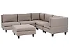 Modul Ecksofa 5-Sitzer UNSTAD mit Ottomane Stoff Braun linksseitig