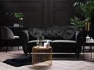 Sofa 2-Sitzer SKIEN II Samtstoff Schwarz_1161616
