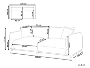Sofa 3-Sitzer LUVOS Samtstoff Taupe_970512