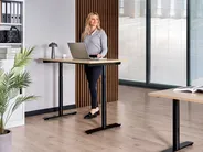 Schreibtisch elektrisch höhenverstellbar DESTINAS 120 cm 72 cm Schwarz / Hellbraun_1000458