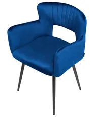 Set of 2 Dining Chairs SANILAC Velvet Navy Blue_1051711