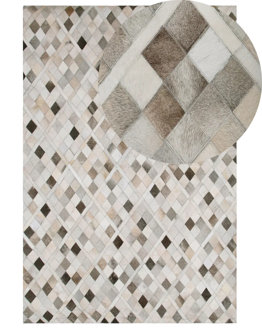 Rug HIRKA Grey 140 x 200 cm Leather