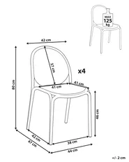 Set of 4 Garden Chairs BRUGNELLO Brown_1106830