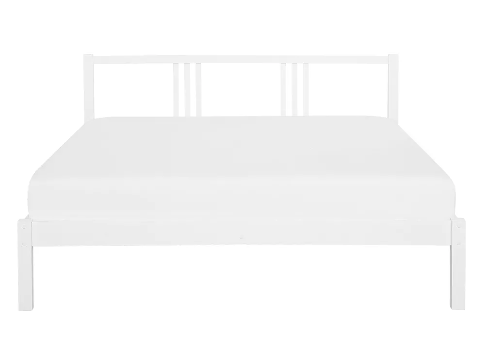 Bed Pine Wood VANNES 140 x 200 cm (EU Double) White_752627