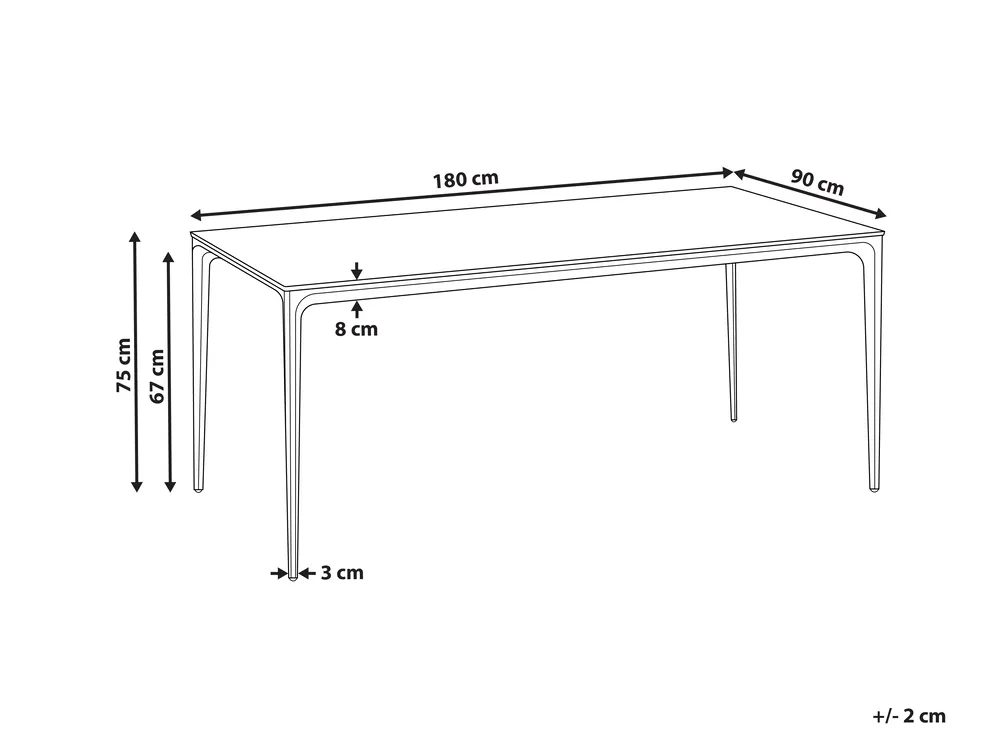 Gartentisch SOVARETO 180 cm 90 cm Marmor Optik Weißer Marmor_1008428