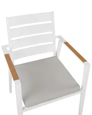 Set mit 4 Stühlen und Sitzkissen TAVIANO Metall Grau_922734